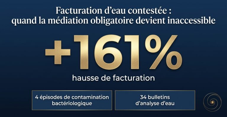 Facturation d’eau contestée : quand la médiation obligatoire devient inaccessible